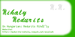 mihaly medurits business card